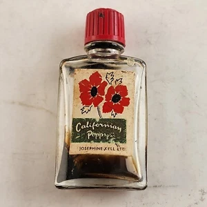 Botella Miniatura Vidrio Perfume Vintage Amapola Californiana Vacía Josephine Kell - Imagen 1 de 6