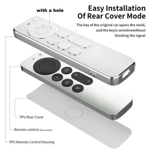 Soft Remote Control Protection Case Compatibl For Apple TV 4k 2021 Transparent - Picture 1 of 14