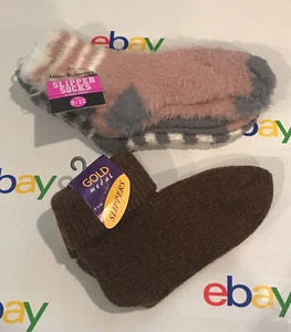 warm & snuggly slipper socks/Gold Grip Cozy Self Care Lot Of 2 - Picture 1 of 3