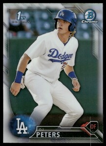 2016 Bowman Chrome Draft DJ Peters Refractor #BDC-75 1st Prospect Card