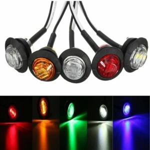 12V Car Truck Lorry Round LED Bullet Button Rear Side Mini Marker Lights Lamp - Picture 1 of 12