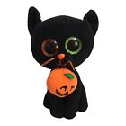 Ty Beanie Boo Shadow Cat Pumpkin Halloween Retired 7” Glitter 2-Color Eyes