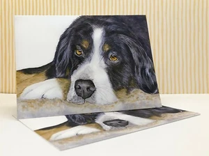 Bernese Mountain Dog, Pack of 5 Folded Fine Art Notecards with Envelopes - Picture 1 of 3