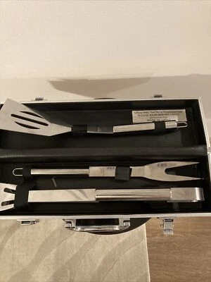 New Stainless Steel Barbecue Set With Carrying Case Three Piece New - Image 1 of 4