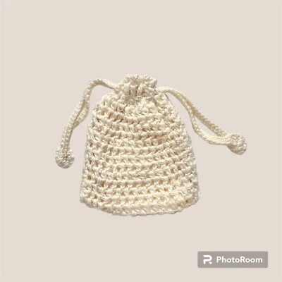 🥥🌊 Vintage beaded crochet drawstring beach bag - Image 1 of 4