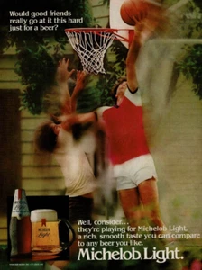 1981 Vintage Print Ad Would Good Friends Basketball Playing For a Michelob Light - Picture 1 of 2
