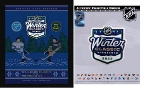 2022 WINTER CLASSIC GAME PROGRAM & PATCH COMBO MINNESOTA WILD ST. LOUIS BLUES - Picture 1 of 3