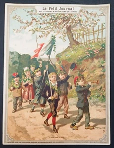Early LE PETIT JOURNAL Le Depart Pour la Revue Litho paper poster - Picture 1 of 1