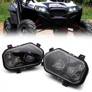 Pair LED Headlights Assembly For Polaris RZR 800 900 XP Sportsman RZR 570 - Foto 1 di 10