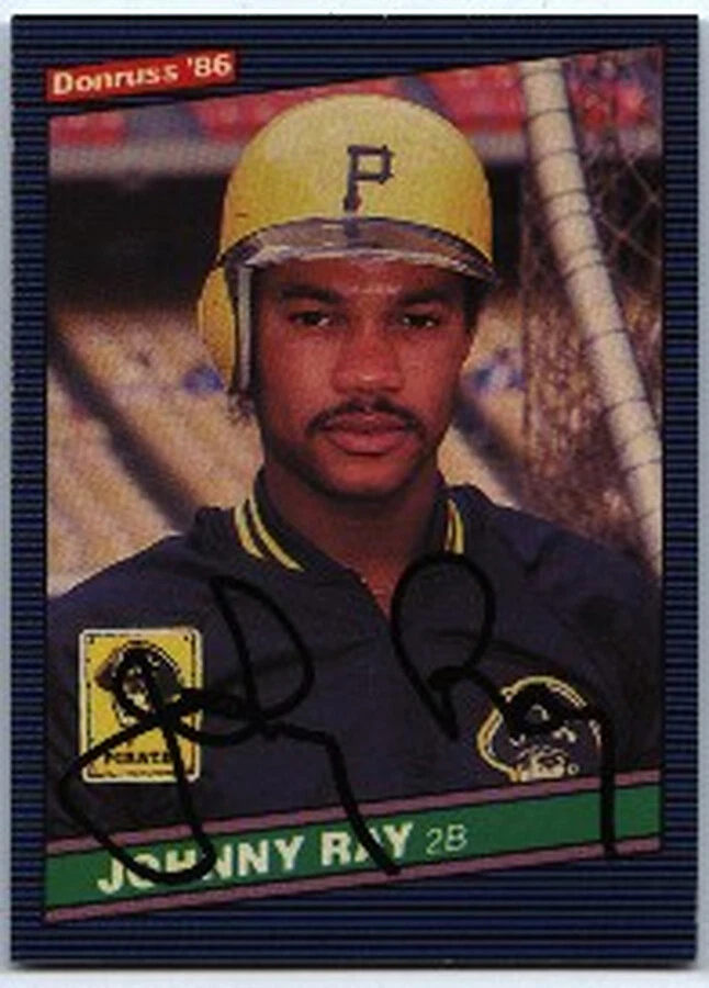 Johnny Ray auto 86 Donruss card bb1096 - Image 1 of 1