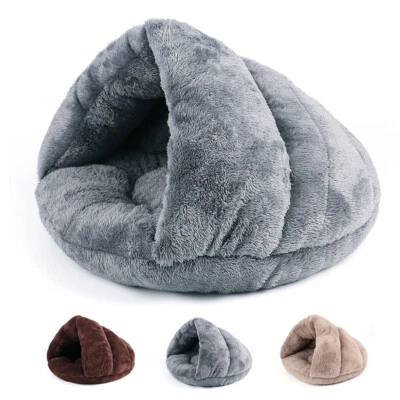 Dog Cat Calming Bed Soft Plush Sleeping Igloo Kennel Puppy Cave Warm Nest House - Image 1 of 4