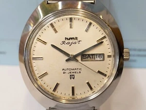 ORIGINAL HMT RAJAT 21 JEWELS AUTOMATIC INDIA MEN'S FULL WORKING ALL ORG. VINTAGE - Picture 1 of 21