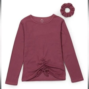 Top Berry Malva Dobladillo Manga Larga y Scrunchie-Niñas Malva/Berry Térmico L14/16. - Imagen 1 de 3