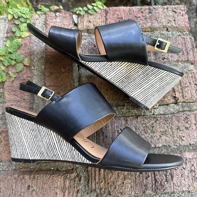 Sandalias Calvin Klein Pia Cuñas Diseñador Blanco y Negro UE 38 Talla 8 Para Mujer’s Foto 1 de 4