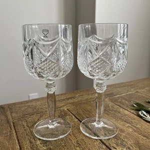 Kobe Kristall 2er Set Diamantschliff Kristall Weingläser 7oz. Original West Germany - Bild 1 von 4