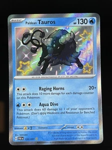 Juego de Cartas Coleccionables Pokémon Paldean Tauros 120/091 Paldean Fates Holo Brillante Raro Casi Nuevo - Imagen 1 de 2