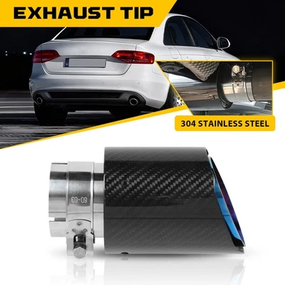 Punta de escape de acero inoxidable de 1 pieza 2,5" ID a 3,5" OD tubo de escape de fibra de carbono universal Foto 1 de 4