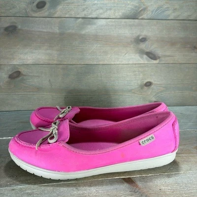 crocs женщин размер 11 туфли розовый скольжения на comofort повседневные рабочие туфли на плоской подошве - Изображение 1 из 4