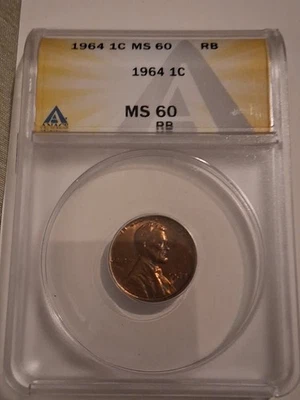  1964 LINCOLN MEMORIAL ANACS MS 60 RB CERT#7920992  - Image 1 of 4