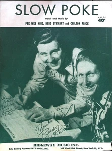 Slow Poke Vintage Sheet Music by Pee Wee King, Redd Stewart & Chilton Price 1951 - Picture 1 of 1