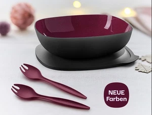 Tupperware Allegra 2,5 l bandeja para servir + cubiertos negro merlot brillo cuadrado - Imagen 1 de 1