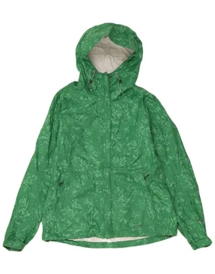 EDDIE BAUER Mujer Chaqueta de Lluvia con Capucha Reino Unido 14 Mediana Verde Floral Nylon QX24 Foto 1 de 3
