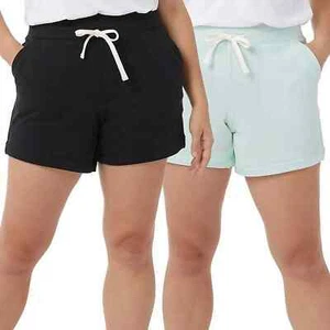 *NWT*32 Degrees Cool Ladies 2-pack Ultra Soft Pull-On Shorts(Black/Sea Green,XL) - Picture 1 of 3