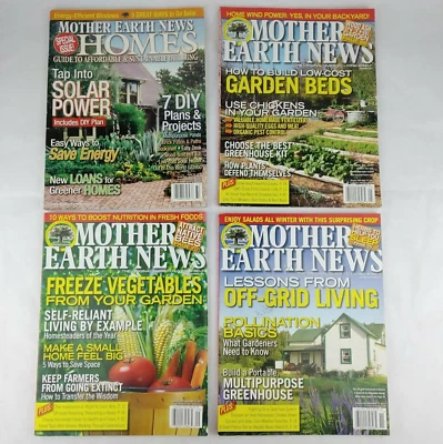 4 Mother Earth News Magazines 2007-2014 w/ Special Issue: Homes/ Off-Grid Living Foto 1 de 2
