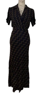 REFORMATION Danika Midi Short Sleeves Wrap Front Size Large - Picture 1 of 8