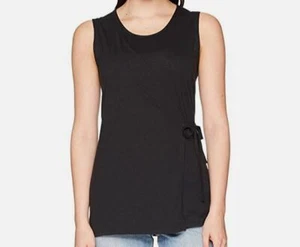 $95 NAU Women's Black Sleeveless Scoop-Neck Wrap Casual Blouse Tank Top Size XS - Picture 1 of 1