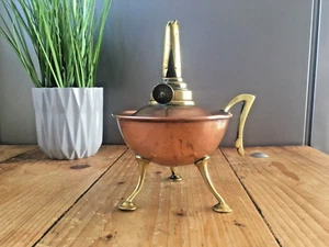 SUPERB c1890 ANTIQUE ARTS & CRAFTS COPPER & BRASS OIL LAMP BURNER W.A.S BENSON ? - Picture 1 of 17