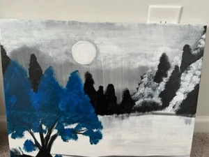 ORIGINAL SIGNIERTES GEMÄLDE auf Leinwand Spannrahmen Seiten NEU - Bild 1 von 4