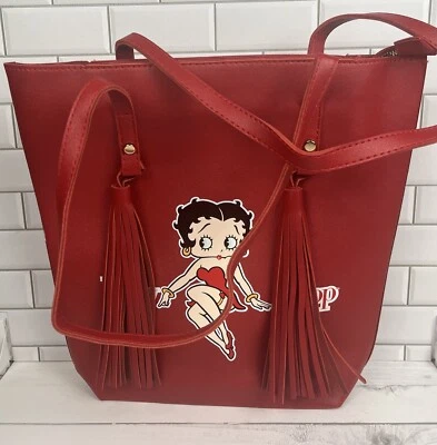 Bolso de hombro Betty Boop para mujer de cuero sintético rojo con cremallera mala  Foto 1 de 4