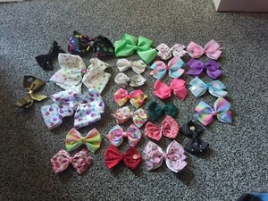 Jojo Siwa 22 + SET Hair BOWS for Girls Colorful Holiday Christmas LOT Unicorn - Picture 1 of 11