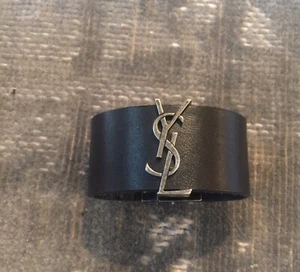 Ysl Bnib Black Leather Cuff Bracelet size small - Picture 1 of 6