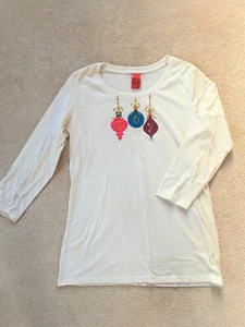 Mädchen Weihnachten Langarm T-Shirt JOY weiß Gr. M   - Bild 1 von 2