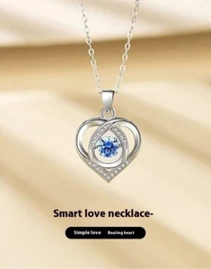 S999 reines Silber herzförmige Damen Halskette als Urlaubsgeschenk für Verliebte - Bild 1 von 8