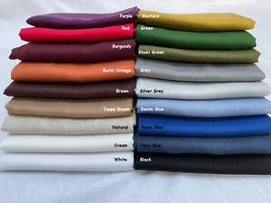 Soft 100% Linen Fabric Material Linens Home Curtains Dress Textile 140cm wide - Picture 1 of 84