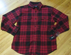 Chaqueta Camisa Chaqueta Chaps Fleece Para Hombre L Roja/Negra L/S 4 Bolsillos con Botones NUEVA CON ETIQUETAS BONITA - Imagen 1 de 5