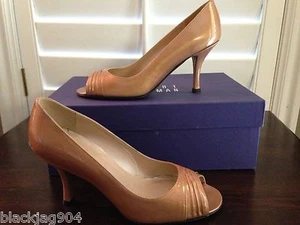 Stuart Weitzman Daphne Peeptoe Lackleder Pumps - Gold - Größe 6 - Neu - Bild 1 von 4