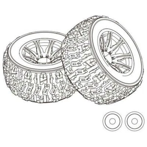 MJX Hyper Go Wheel & Tyre Set 12mm Hex 14300E1 - Picture 1 of 1
