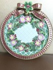 FITZ AND FLOYD CLASSICS CHRISTMAS WREATH DECORATOR PLATE - RED BOW
