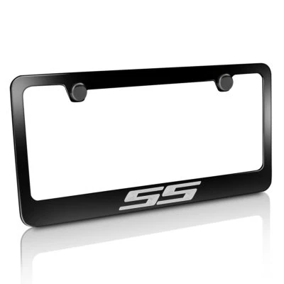 Marco de matrícula de metal negro con logotipo Chevrolet SS Foto 1 de 2