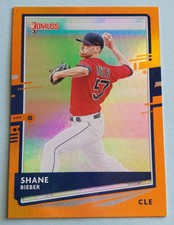 Shane Bieber 2020 Panini Donruss Holo Orange #104