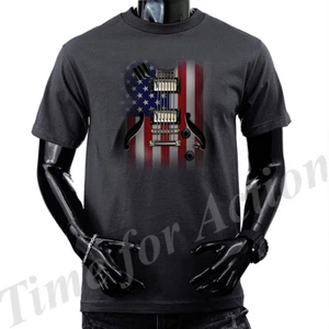 Camiseta gráfica Flag Guitarra Music American Pride bandera de EE. UU. - Imagen 1 de 16