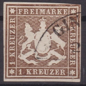 == AD Württemberg Mi. 11b gest., geprüft, Kat. 800€ == - Picture 1 of 2