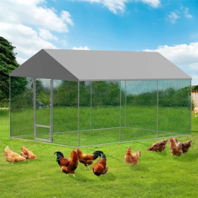 Полноразмерная клетка для прогулок в курятнике клетка для бега кроликов домик для кур с чехлом - Изображение 1 из 4