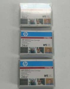 3 HP DDS-3 24GB Data Cartridge C5708A 24GB New/Sealed - Picture 1 of 1
