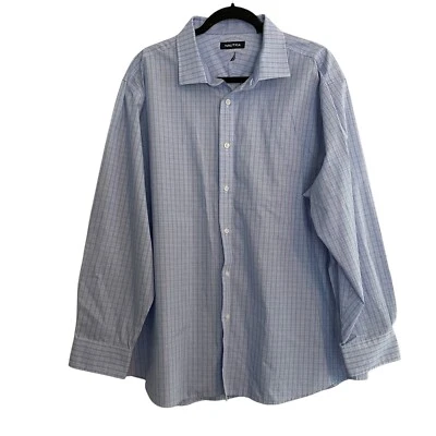 Nautica Plaid Dress Shirt Long Sleeve Button Up XXL Business Travel Office - Image 1 of 4