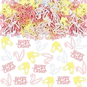 Happy Easter Confetti 100PCS Egg Rabbit Chicken Colorful Table Decoration - Picture 1 of 6